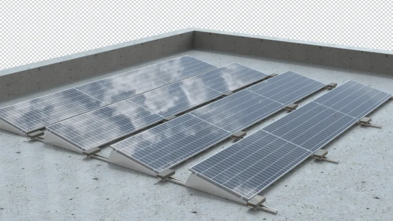 Carbon Steel Ballasted Solar Flat Roof Mounting